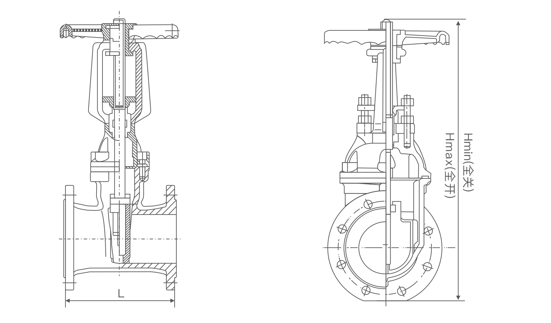 明杆(gǎn)彈性座封閘閥(圖(tú)1)
